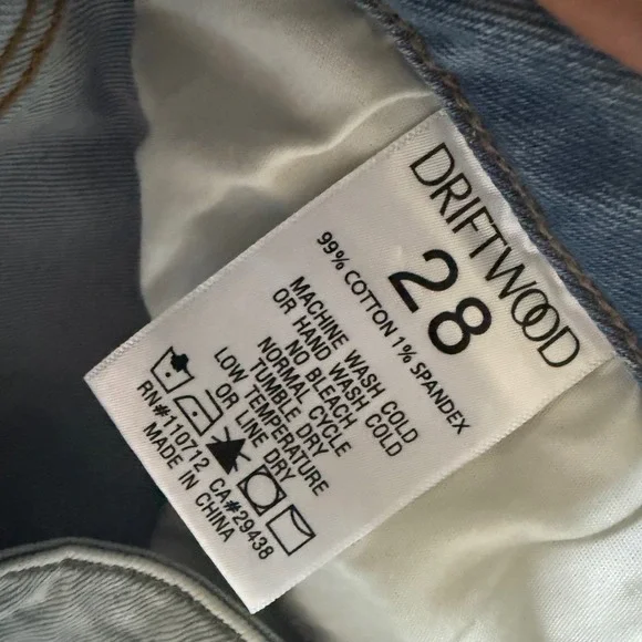 DRIFTWOOD Charlee Wide-Leg Jeans Bright Sky Embroidered Size 28 Boho - Picture 5 of 11